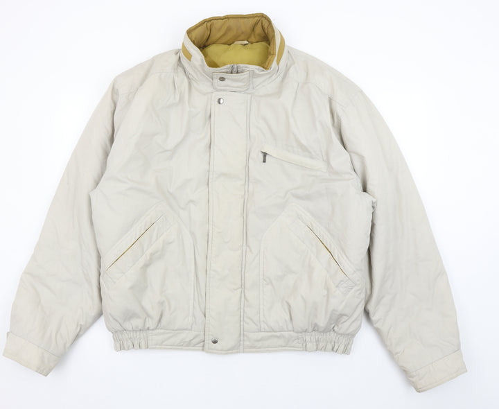 Greenwoods Mens Beige L Bomber Jacket Polyester Lined Full Zip