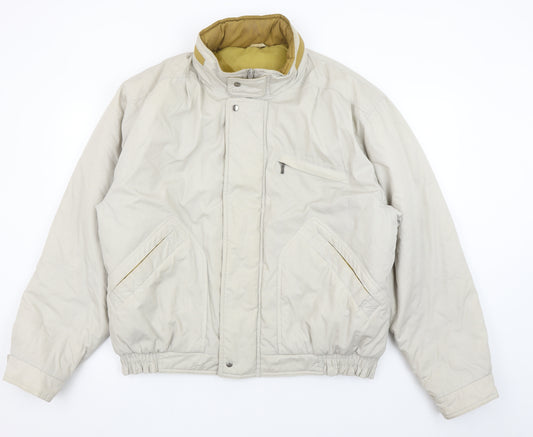 Greenwoods Mens Beige L Bomber Jacket Polyester Lined Full Zip