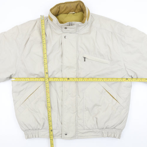 Greenwoods Mens Beige L Bomber Jacket Polyester Lined Full Zip