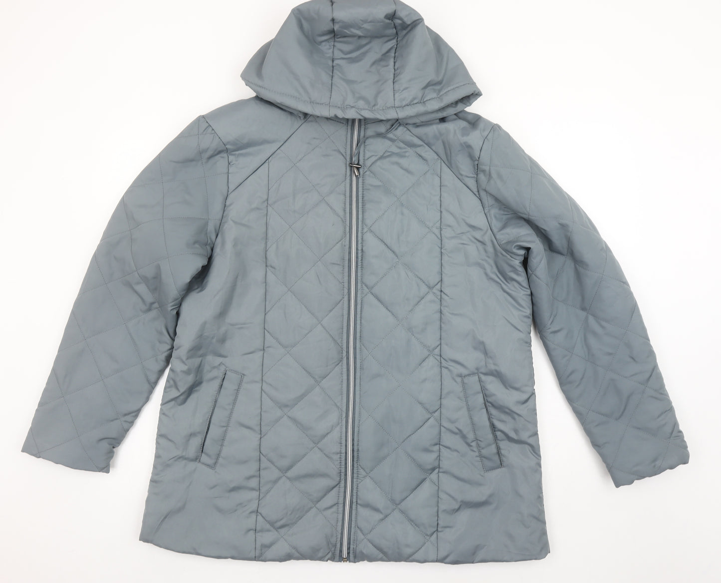 Anne De Lançay Women's Grey Quilted Hooded Puffer Coat M