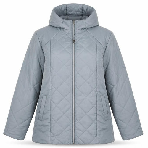 Anne De Lançay Women's Grey Quilted Hooded Puffer Coat M