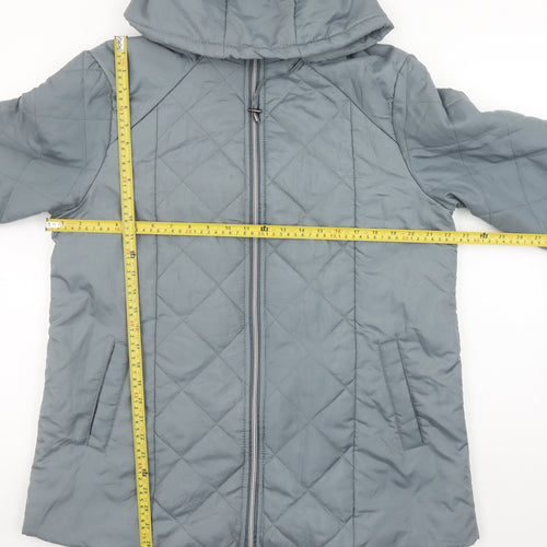 Anne De Lançay Women's Grey Quilted Hooded Puffer Coat M