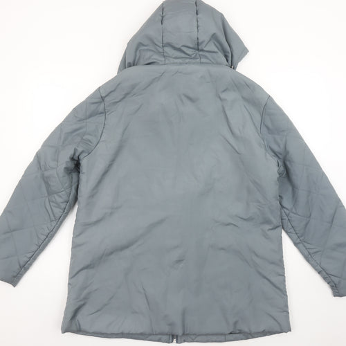 Anne De Lançay Women's Grey Quilted Hooded Puffer Coat M