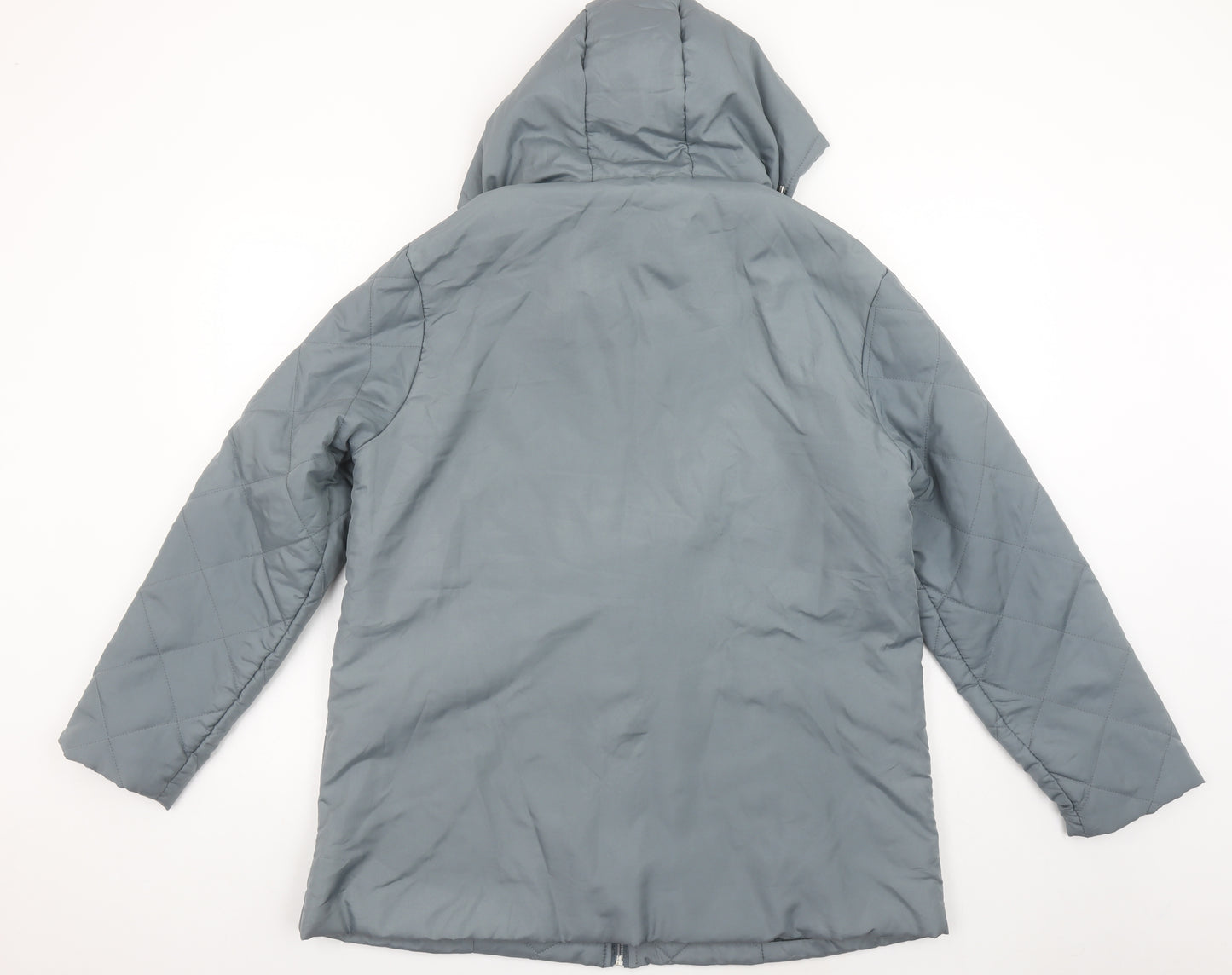 Anne De Lançay Women's Grey Quilted Hooded Puffer Coat M
