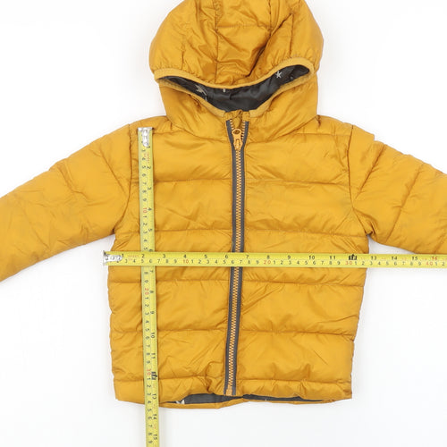 Primark Unisex Baby Yellow Puffer Jacket 12-18 Months Hooded Lightweight Coat