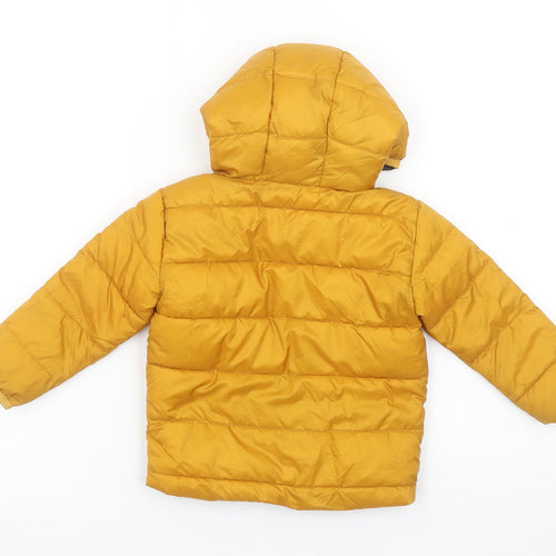 Primark Unisex Baby Yellow Puffer Jacket 12-18 Months Hooded Lightweight Coat