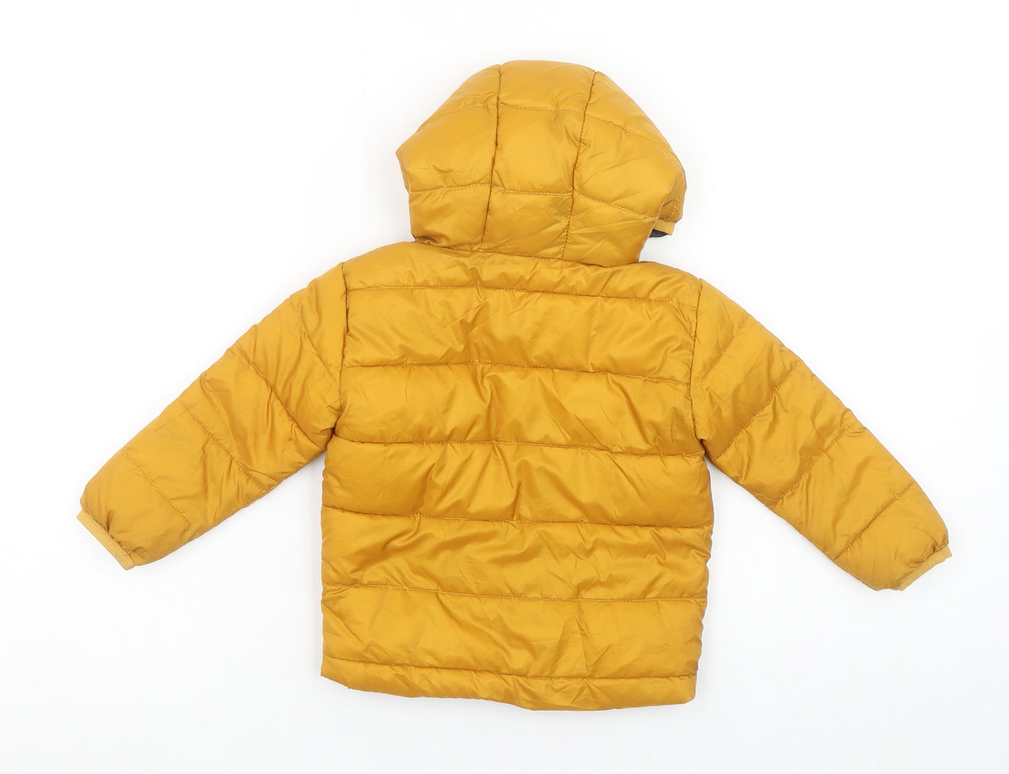 Primark Unisex Baby Yellow Puffer Jacket 12-18 Months Hooded Lightweight Coat
