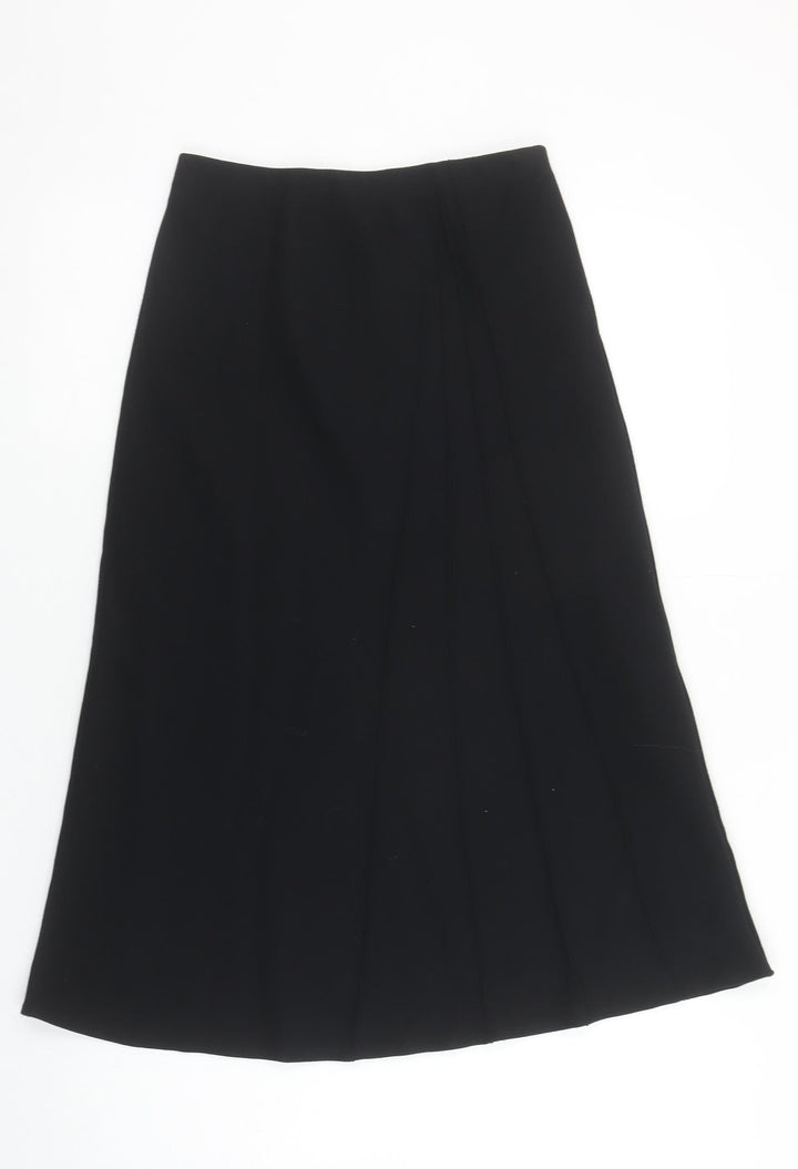 Marks and Spencer Womens Black Midi Pencil Skirt Size 8 Lined Workwear