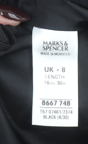 Marks and Spencer Womens Black Midi Pencil Skirt Size 8 Lined Workwear