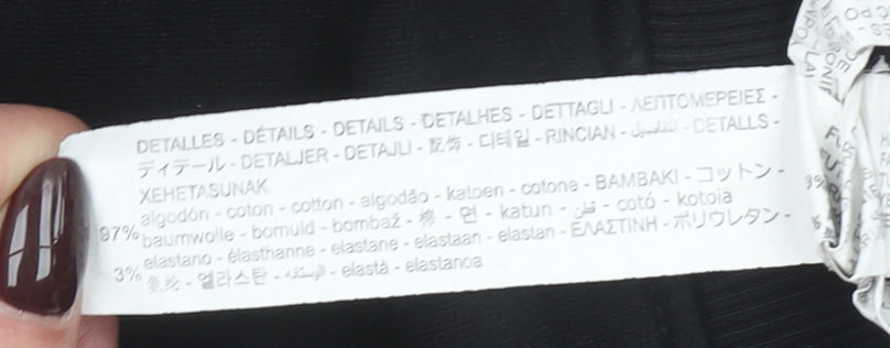 Zara Boys Black 9 Years Half Zip Hoodie with Front Pocket and Hood