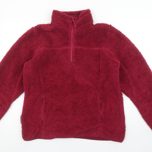 Mountain Life Women’s Red 1/2 Zip Fleece Sweatshirt Size 14