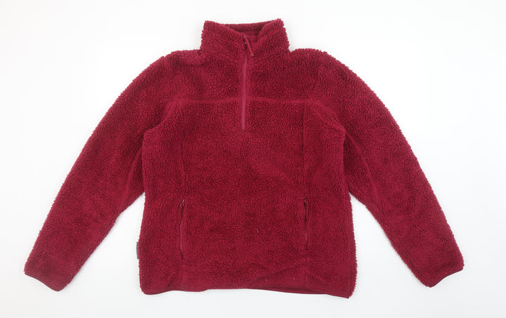 Mountain Life Women’s Red 1/2 Zip Fleece Sweatshirt Size 14