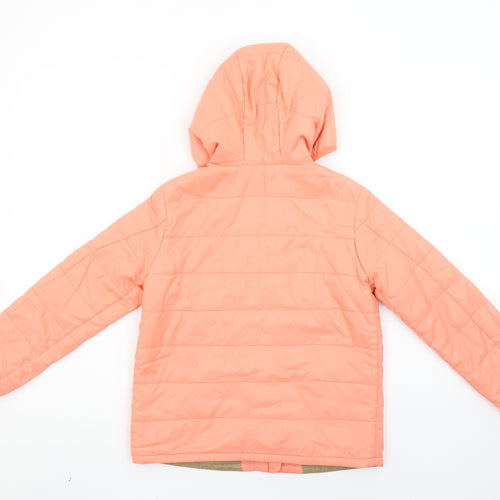 United Colors of Benetton Girls Orange Hooded Puffer Jacket 9-10 Years