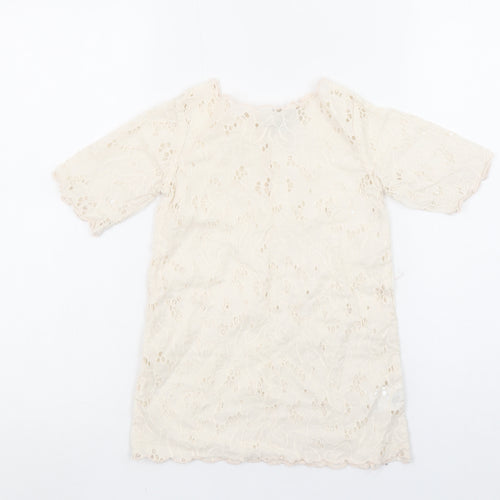 Stella McCartney Girls Ivory Lace Cotton Tunic Blouse 4 Years