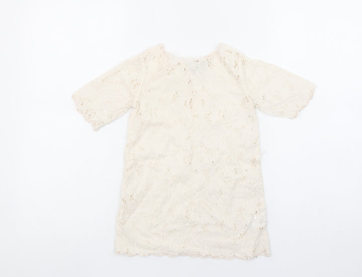 Stella McCartney Girls Ivory Lace Cotton Tunic Blouse 4 Years