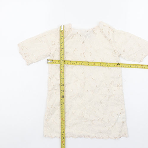 Stella McCartney Girls Ivory Lace Cotton Tunic Blouse 4 Years