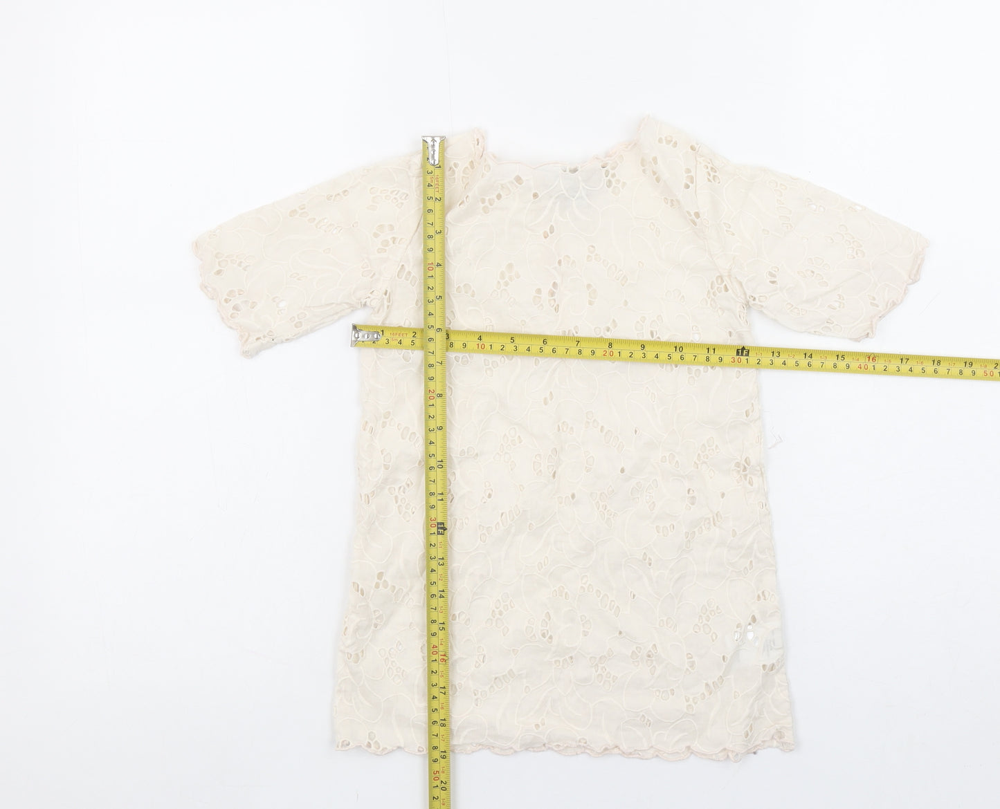 Stella McCartney Girls Ivory Lace Cotton Tunic Blouse 4 Years