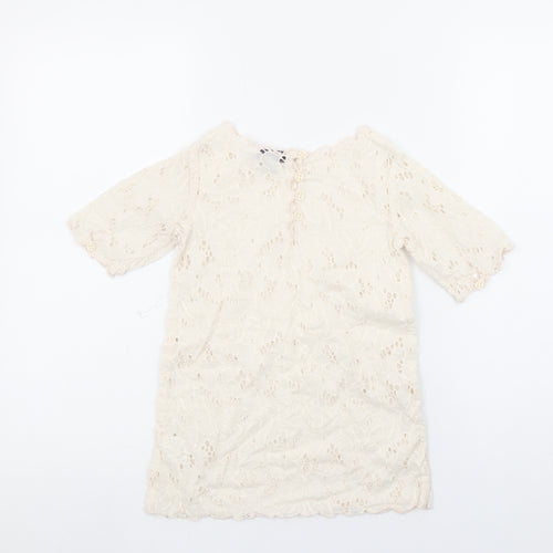 Stella McCartney Girls Ivory Lace Cotton Tunic Blouse 4 Years
