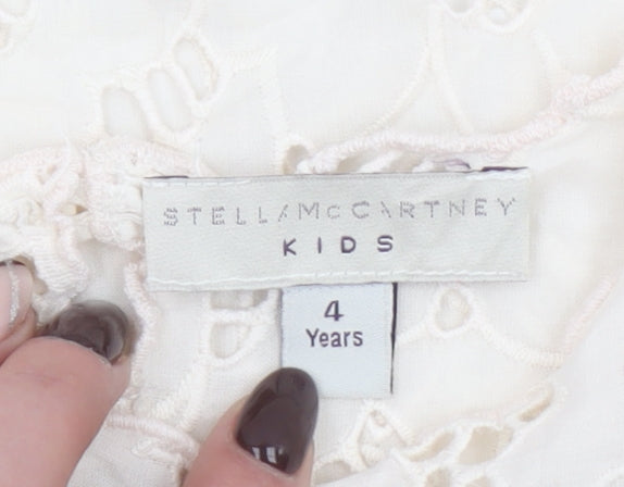 Stella McCartney Girls Ivory Lace Cotton Tunic Blouse 4 Years