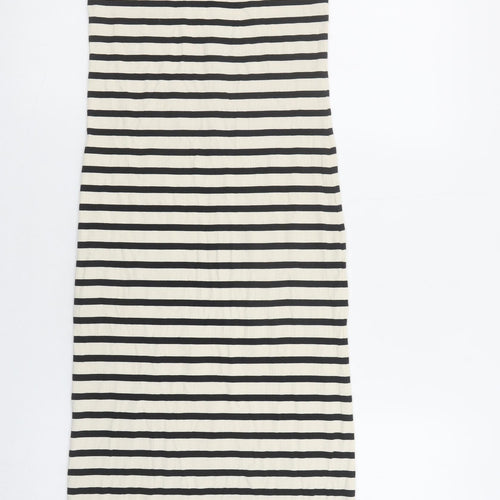 Part Two Women Black Striped Midi Tank Dress XS