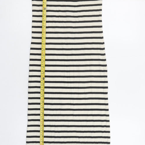 Part Two Women Black Striped Midi Tank Dress XS