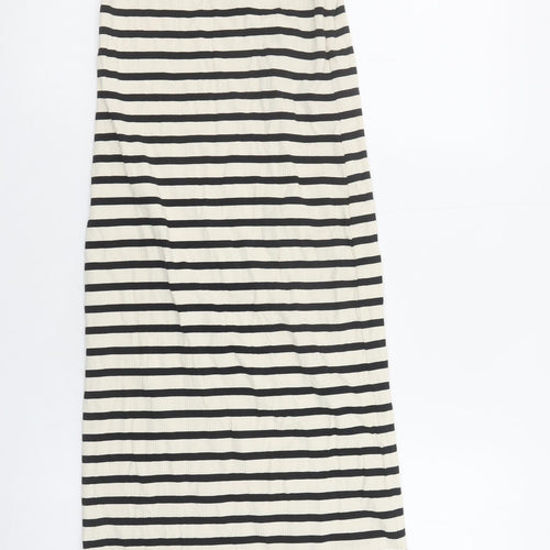 Part Two Women Black Striped Midi Tank Dress XS