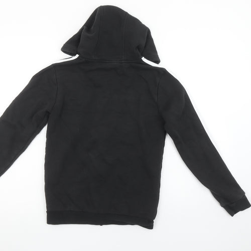 Adidas Boys Black Full Zip Hoodie 12 Years Cotton Blend
