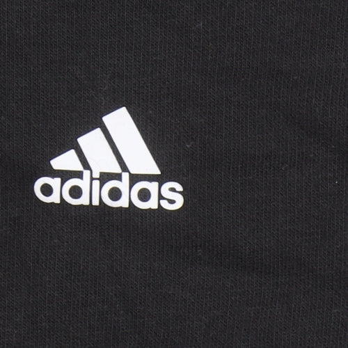Adidas Boys Black Full Zip Hoodie 12 Years Cotton Blend