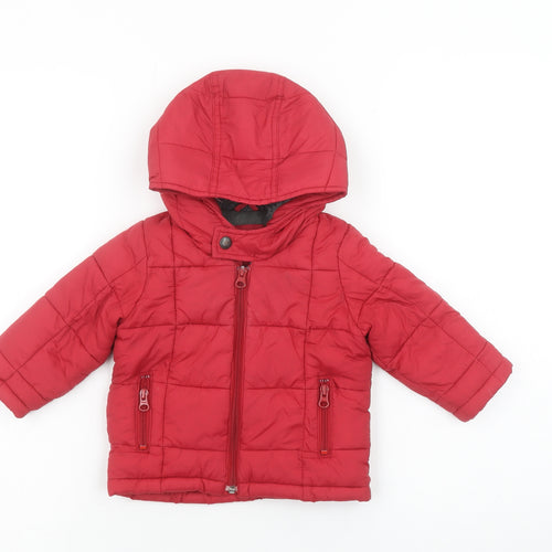 babyGap Unisex Baby Red 12-18 Months Hooded Puffer Jacket