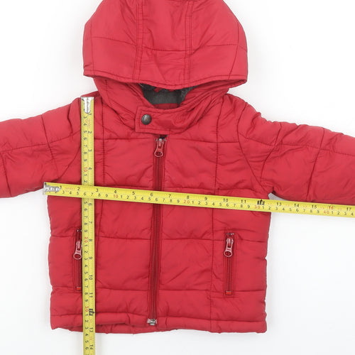 babyGap Unisex Baby Red 12-18 Months Hooded Puffer Jacket
