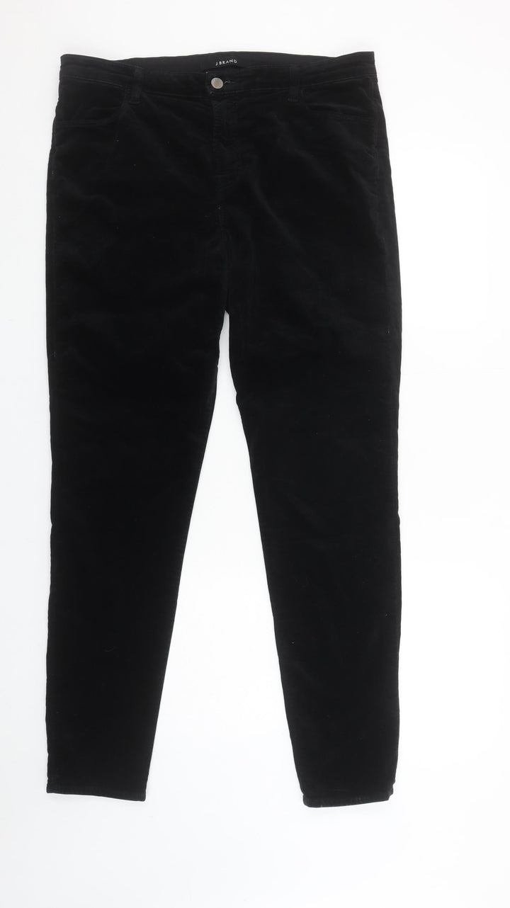 J Brand Women's Black Velvet Skinny Trousers Size 32