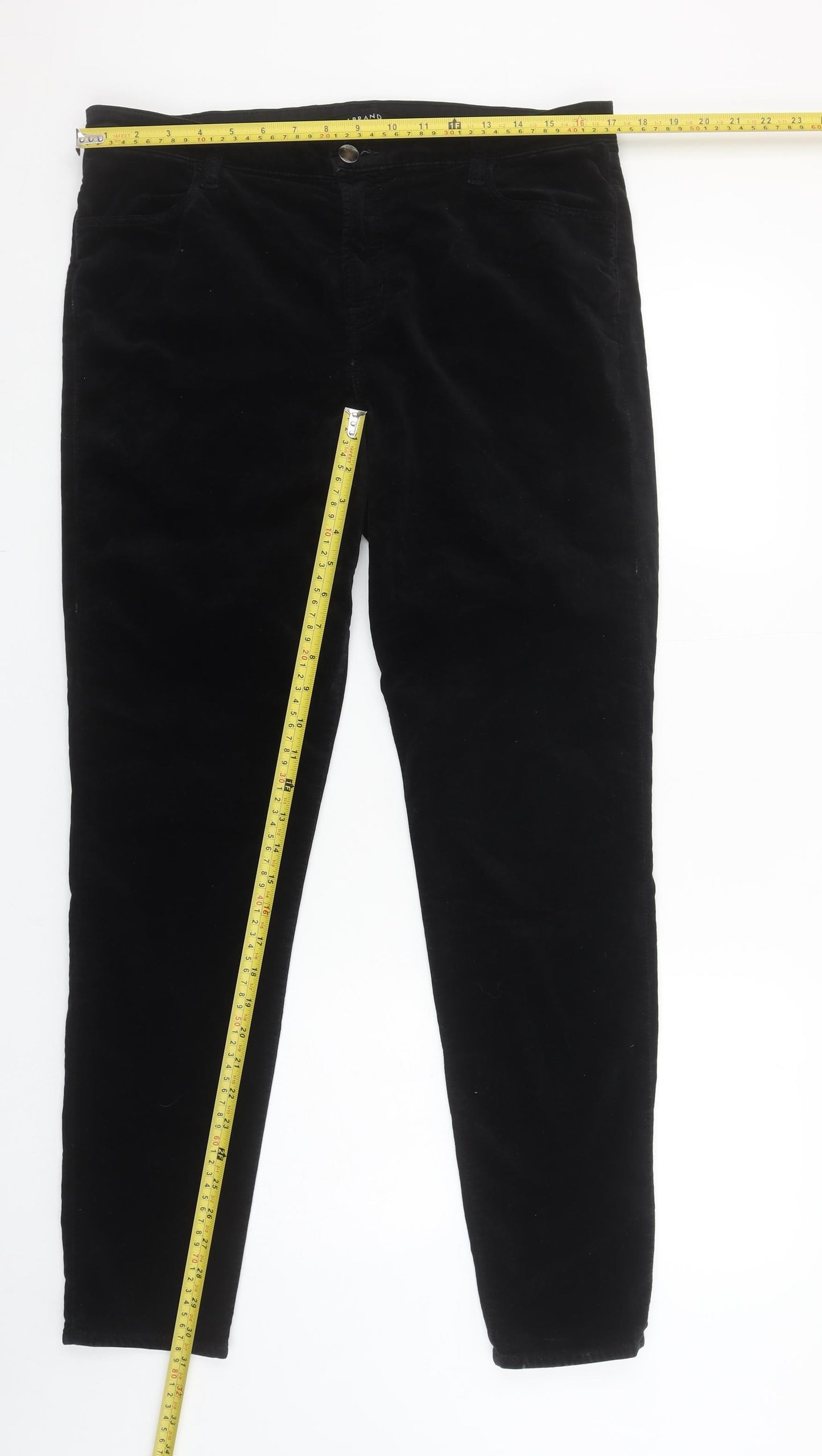 J Brand Women's Black Velvet Skinny Trousers Size 32