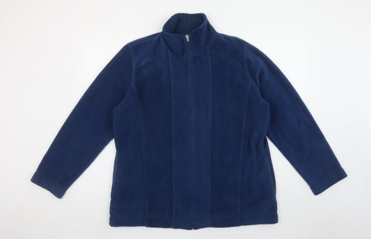Miller’s Women’s Blue Fleece Full Zip Mid-Length Jacket Size 16