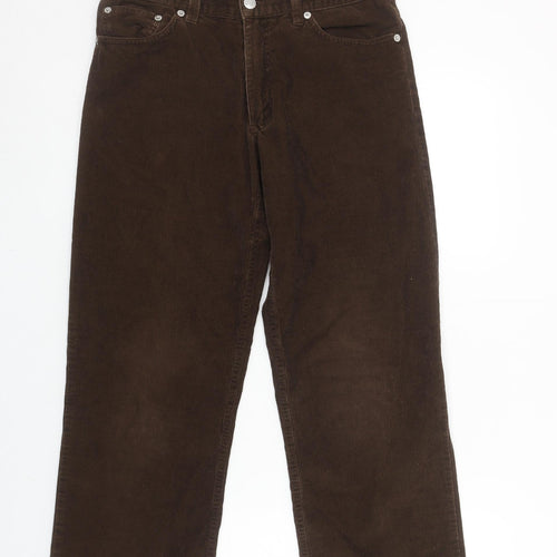 Agnès b. Women Brown Corduroy Straight Trousers Size 12