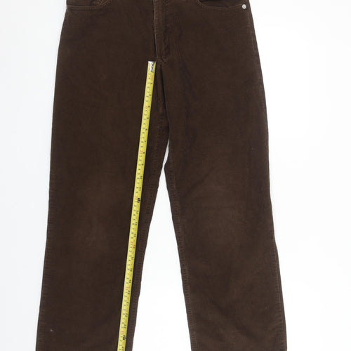 Agnès b. Women Brown Corduroy Straight Trousers Size 12