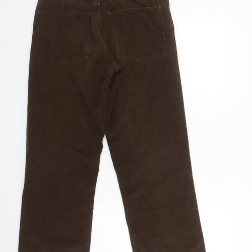 Agnès b. Women Brown Corduroy Straight Trousers Size 12