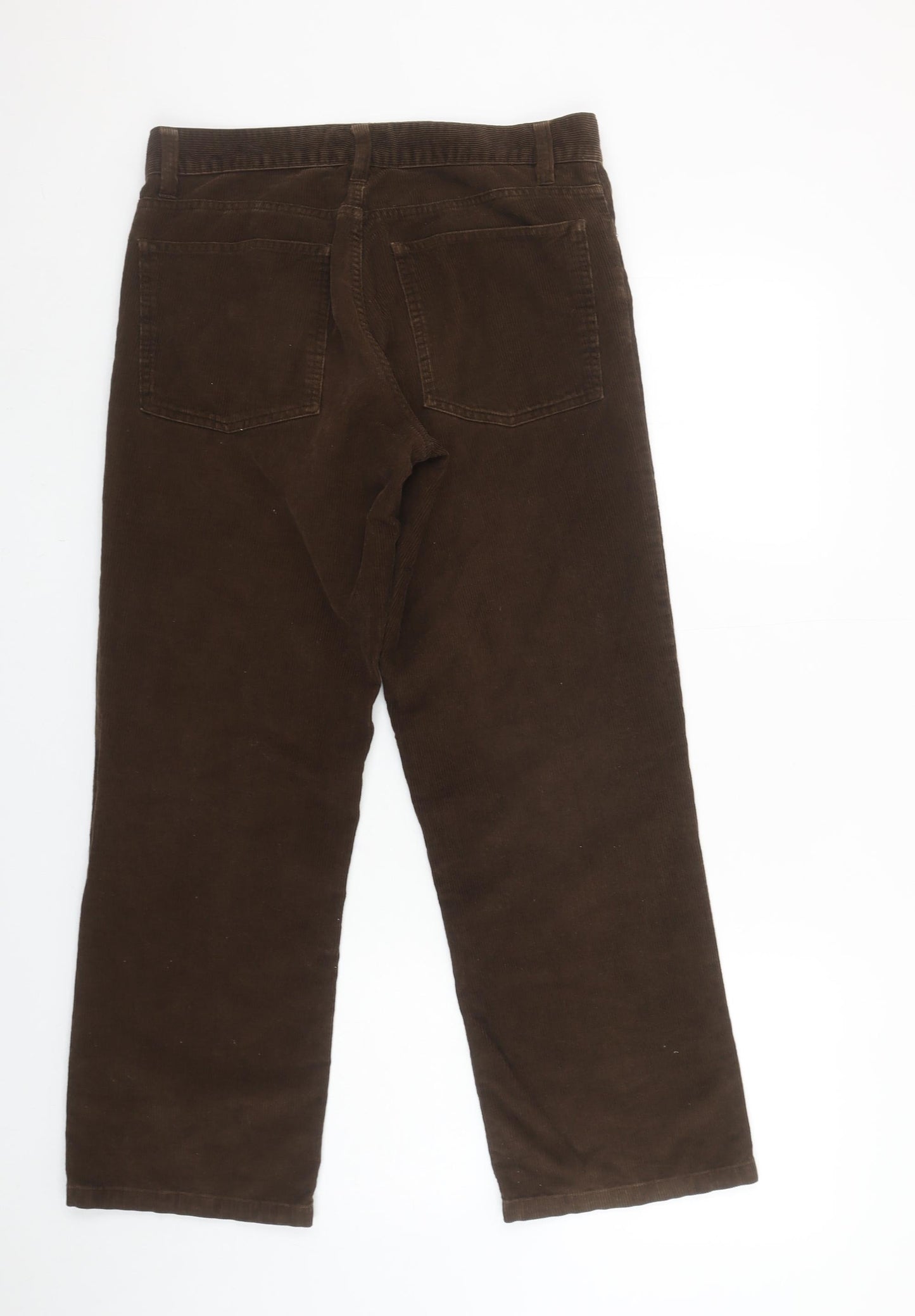 Agnès b. Women Brown Corduroy Straight Trousers Size 12