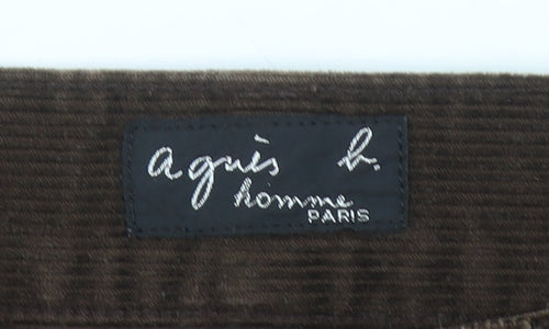 Agnès b. Women Brown Corduroy Straight Trousers Size 12