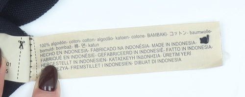 Massimo Dutti Mens Black Long Sleeve Cotton Polo Shirt Size L