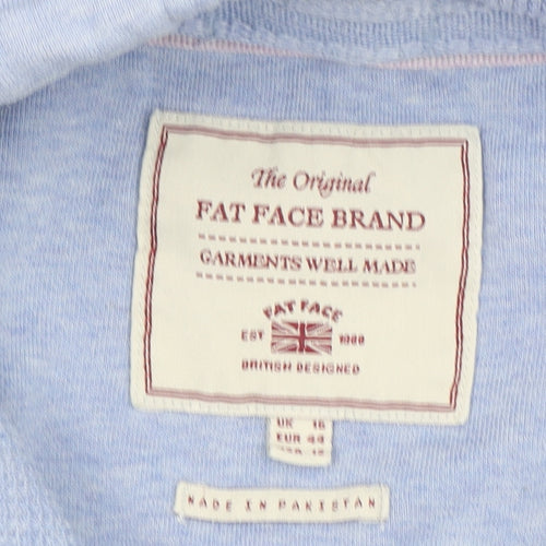 FatFace Women’s Blue Pullover Hoodie Size 16 Cotton Blend