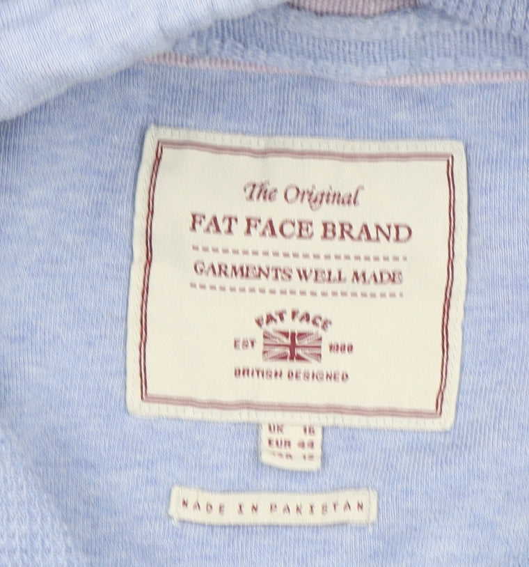 FatFace Women’s Blue Pullover Hoodie Size 16 Cotton Blend