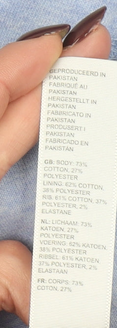 FatFace Women’s Blue Pullover Hoodie Size 16 Cotton Blend