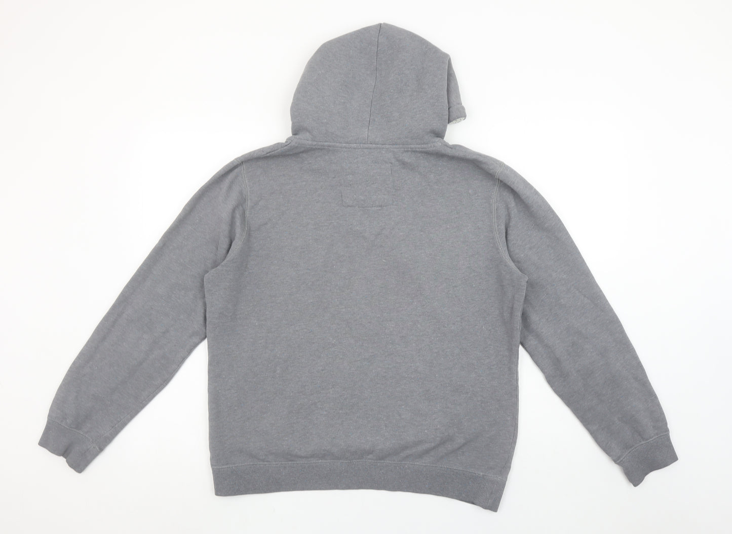 Saltrock Women Grey Henley Hoodie Size 14 with Kangaroo Pocket