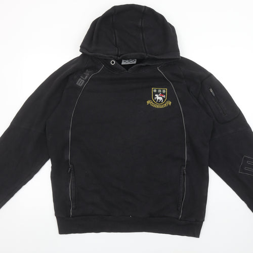 BLK Men's Black Embroidered Pullover Hoodie Size M Sports Fleece