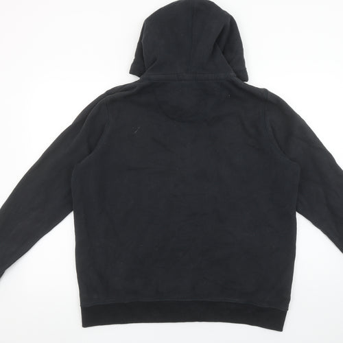 Fat Face Womens Black Full Zip Hoodie UK 16 Organic Cotton Casual