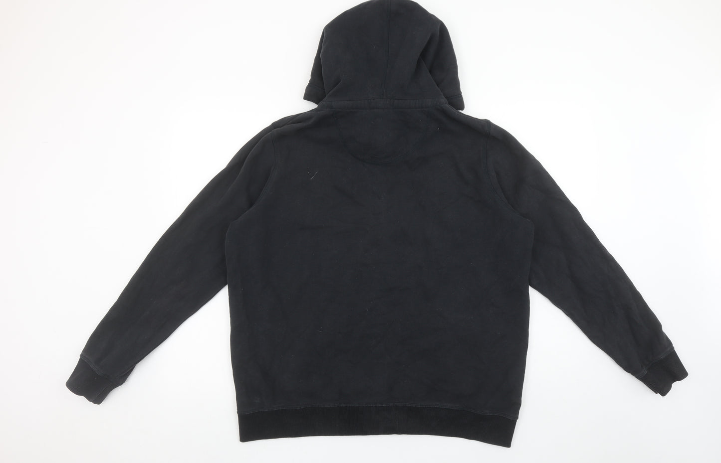 Fat Face Womens Black Full Zip Hoodie UK 16 Organic Cotton Casual