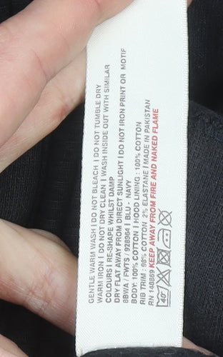 Fat Face Womens Black Full Zip Hoodie UK 16 Organic Cotton Casual