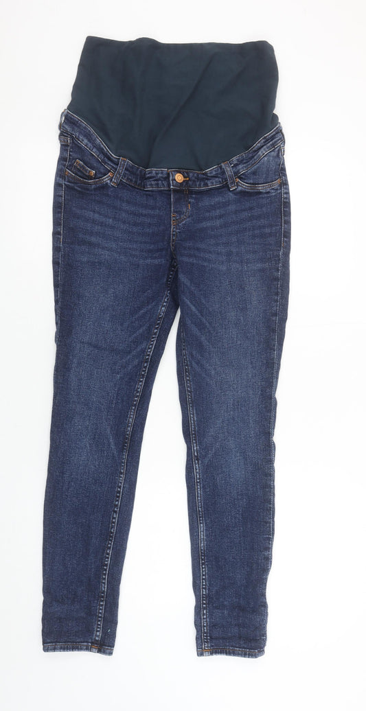 H&M Women's Blue Maternity Skinny Jeans High Rise Denim M