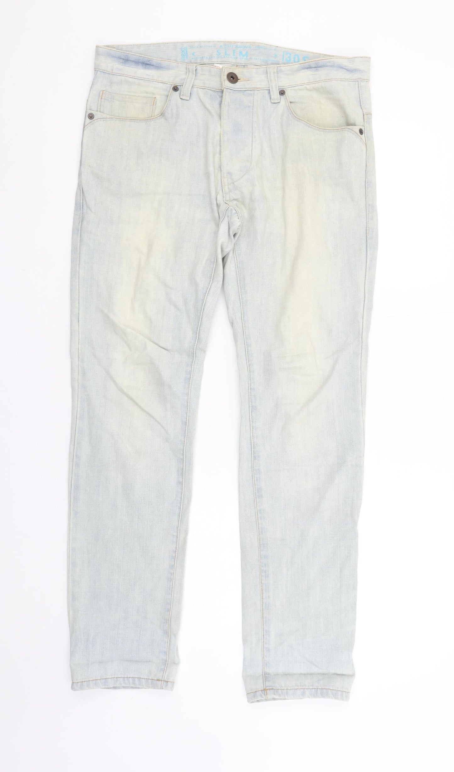 Next Men's Blue Slim Fit Jeans 30S Light Wash Denim