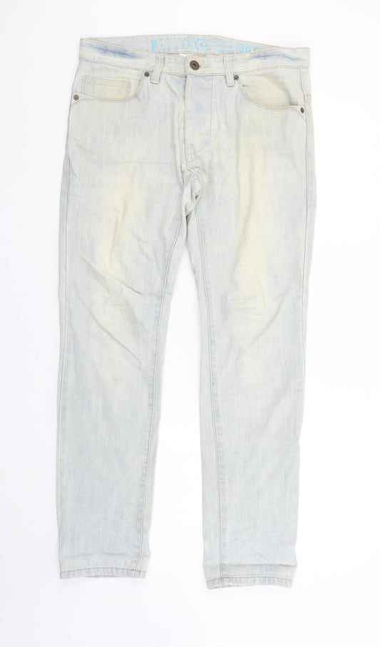 Next Men's Blue Slim Fit Jeans 30S Light Wash Denim